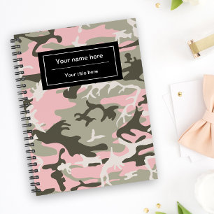 Carnet Camo rose et vert, camouflage, militaire, armée