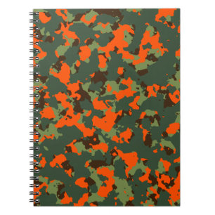 Carnet Camo vert avec l'orange de flamme de sécurité