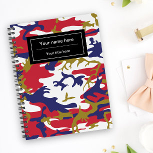 Carnet Camouflage, Bleu Blanc Rouge Or, Militaire, Armée