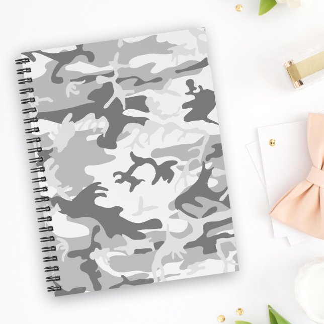 Carnet Camouflage gris neige d'hiver, Militaire, Armée (Créateur téléchargé)