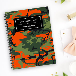 Carnet Camouflage orange et vert, Militaire, Armée