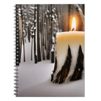 Carnet Candle Tree Snow Forest