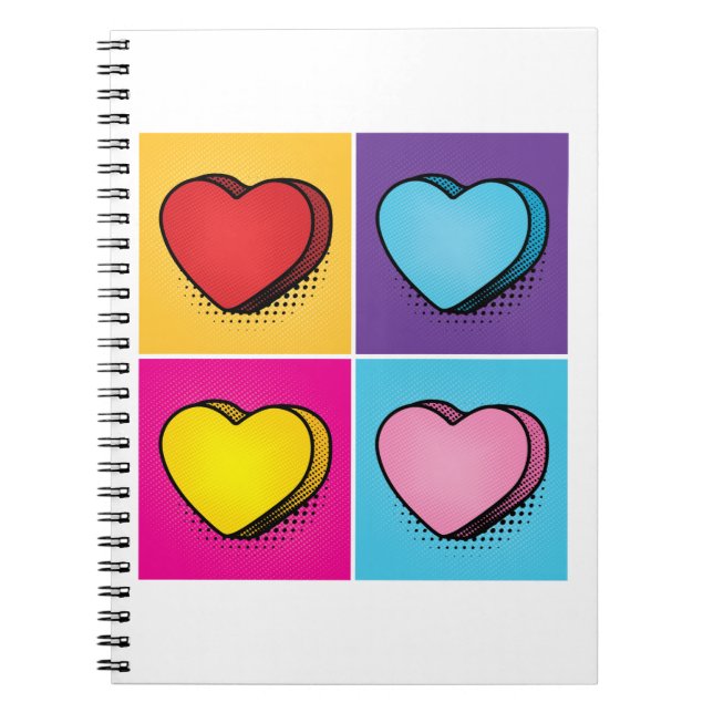 Carnet Candy Heart Hearts Pop Art Valentine's Day (Devant)