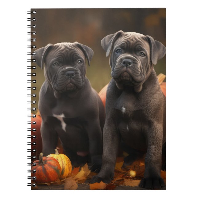 Carnet Cane Corso Chiot Automne Citrouille de plaisir (Devant)