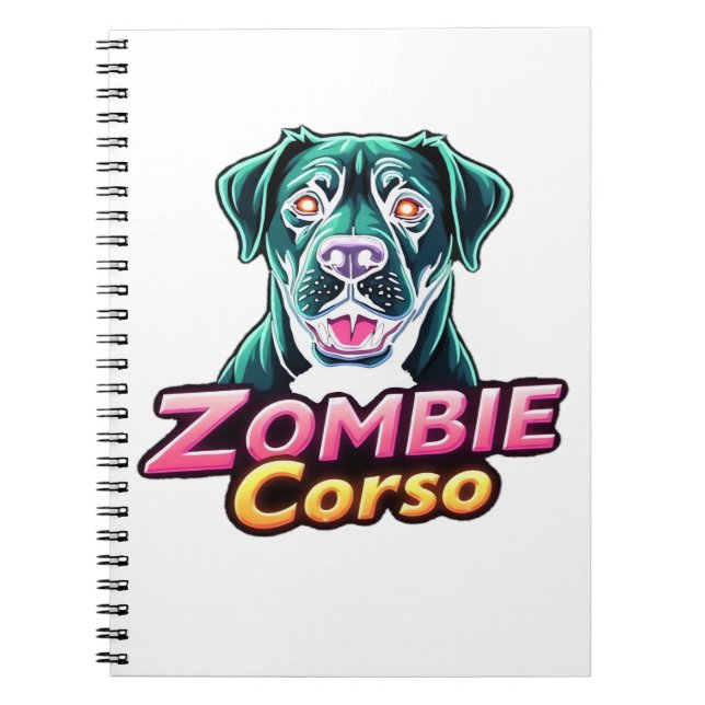 Carnet Cane Corso Italien Mastiff Chien Zombie Halloween  (Devant)