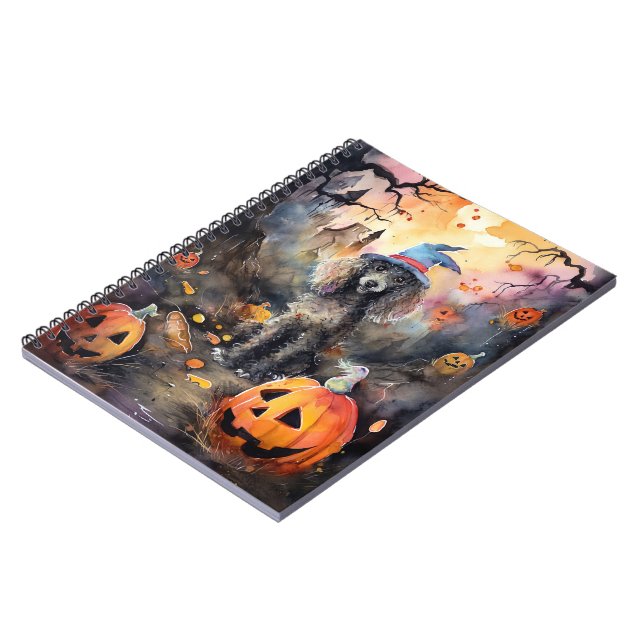 Carnet Caniche D'Halloween Avec Peur Citrouille (Côté gauche)