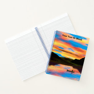 Carnet Canoë au coucher du soleil
