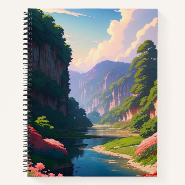 Carnet Canyon verdoyant avec rivière (Devant)