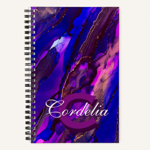 Carnet cape de nuages violets avec cuivre