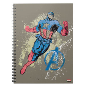 Carnet Captain America Vengeur Graphique Grunge