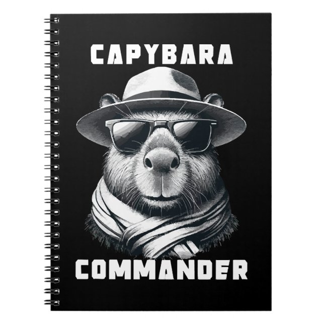 Carnet Capybara avec lunettes de soleil Capy Commandant (Devant)