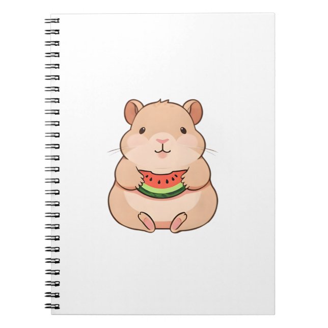 Carnet Capybara Chibi Mignon Mangeant une Tranche de Past (Devant)