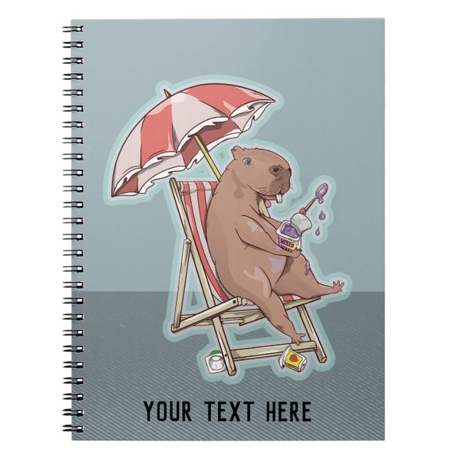 Carnet Capybara Manger Yogourt (Devant)