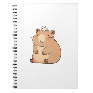 Carnet Capybara mignon avec conception Kawaii de fleur de