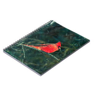 Carnet Cardinal d'hiver en tempête de neige - Amélioré
