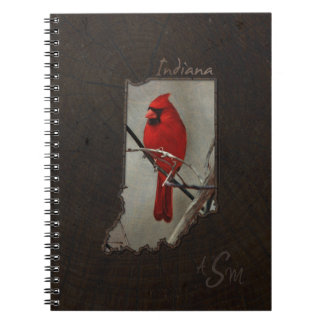 Carnet Cardinal Indiana coupé sur Arrière - plan de bois