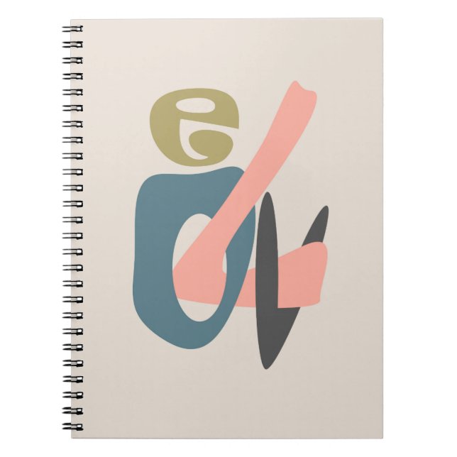 Carnet Caricature Abstraite moderne LOVE text Valentines  (Devant)