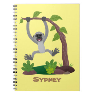 Carnet Caricature de bande de gibbon joyeux