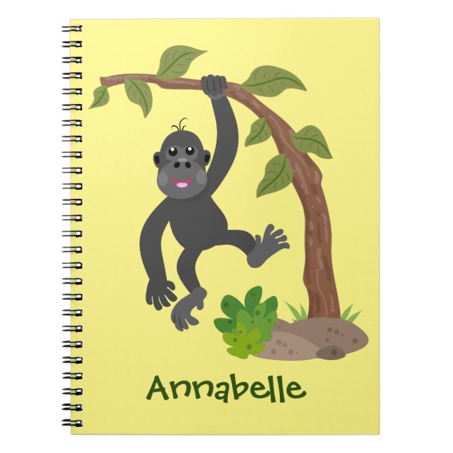 Carnet Caricature de bébé gorille joyeux (Devant)