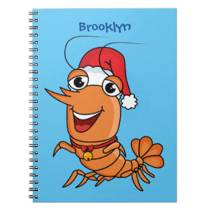 Carnet Caricature de crevettes de Noël joyeux