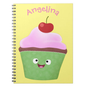 Carnet Caricature de cupcake joyeux