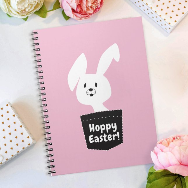 Carnet Caricature de lapin rose pâle pâle de Pâques (Créateur téléchargé)