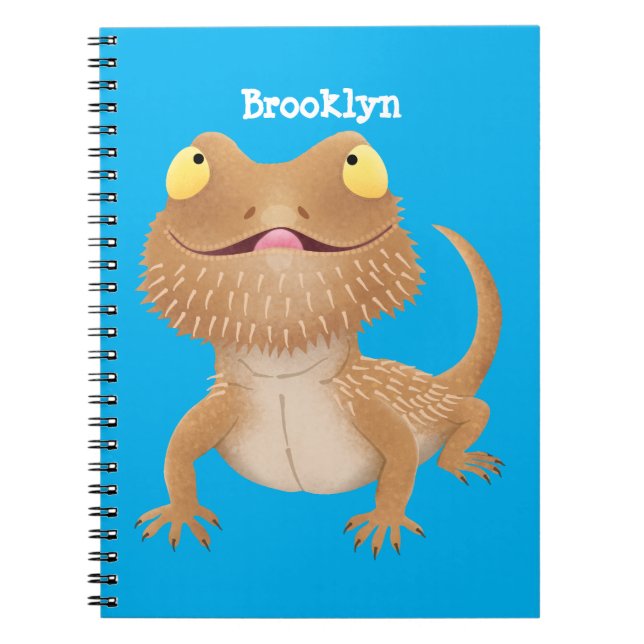 Carnet Caricature de lézard de dragon à barbe (Devant)