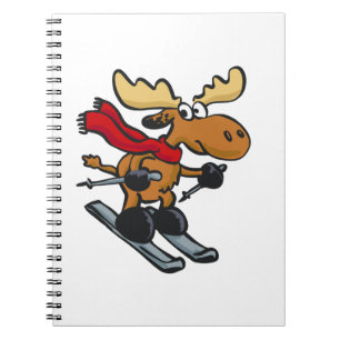 Carnet Caricature de Moose Skier   choisir la couleur arr