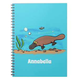 Carnet Caricature de natation de Cute platypus
