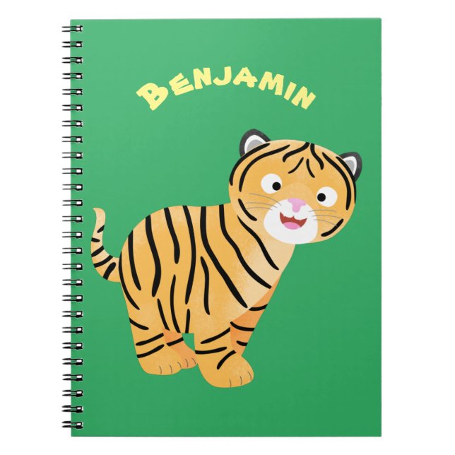 Carnet Caricature de petit tigre joyeux (Devant)