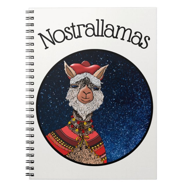 Carnet Caricature de Pun de Llama de Kawaii Nostradamus (Devant)
