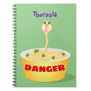 Carnet Caricature de serpent aux nouilles mignonnes illus