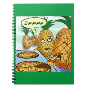 Carnet Caricature drôle de pizza à l'ananas LTCartoons