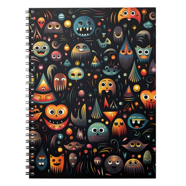 Carnet Caricature Halloween Motif Monsters et fantômes (Devant)