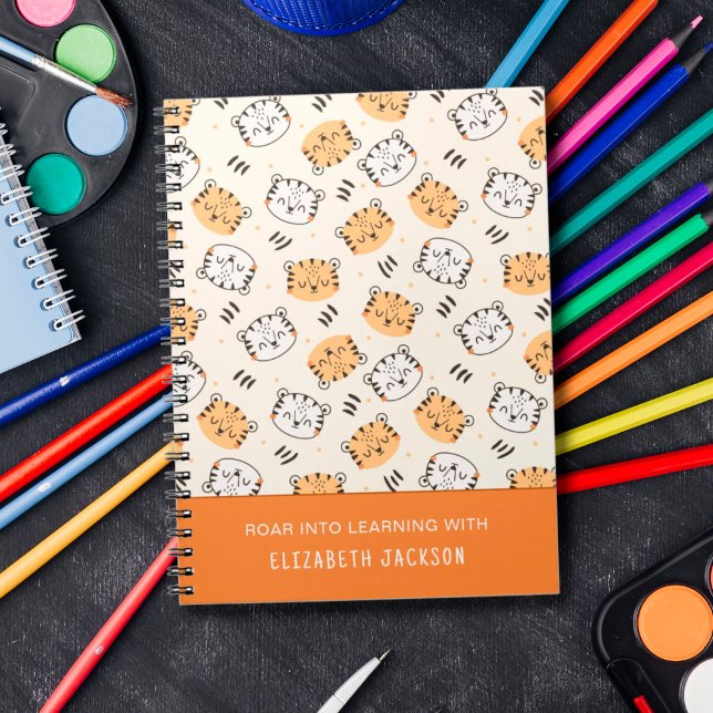 Carnet Caricature mignonne des enfants tigres sauvages (Créateur téléchargé)