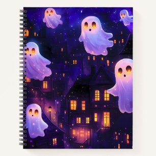 Carnet Caricature mignonne Halloween Fantômes de vol de m