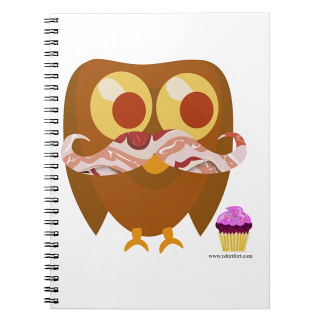 Carnet Caricature super tendance de la Chouette moustache (Devant)