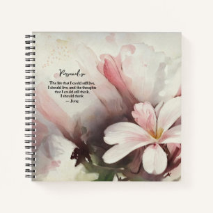 Carnet Carl Jung Life Citation Rose White Lily Floral Jou
