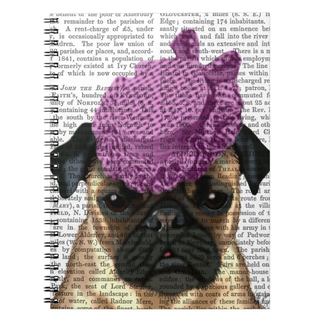 Carnet Carlin avec Casquette violet Vintage (Devant)