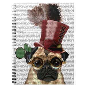 Carnet Carlin avec chapeau de dessus style Steampunk