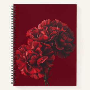 Carnet Carnations rouges