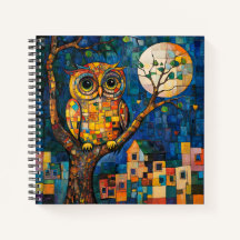 Carnet/carnet de croquis Coloré Block Owl