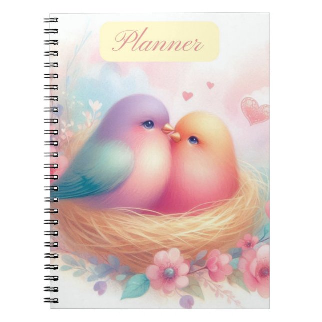 Carnet Carnet/planificateur Lovebirds (Devant)