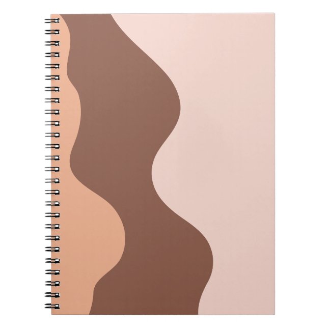 Carnet Carnets, brun, monogramme, aquarelle, jolie, crème (Devant)