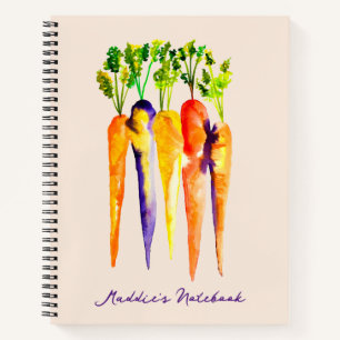 Carnet Carottes aquarelle art alimentaire coloré