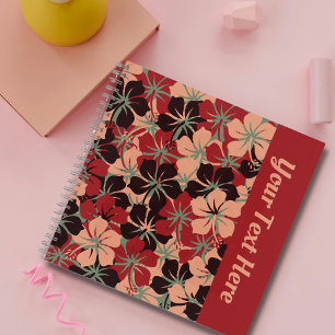 Carnet Carré à motif floral personnalisé