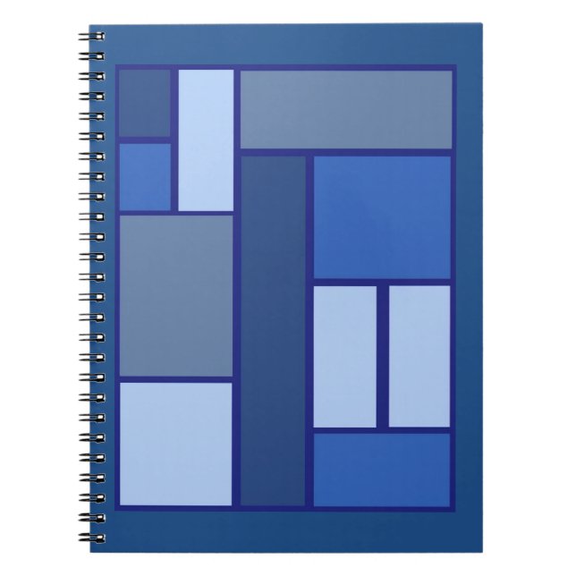 Carnet Carré bleu géométrique - forme et couleur d'émotio (Devant)