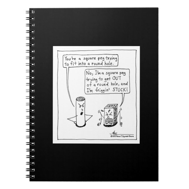 Carnet carré de noir de cheville d'INFJ (Devant)