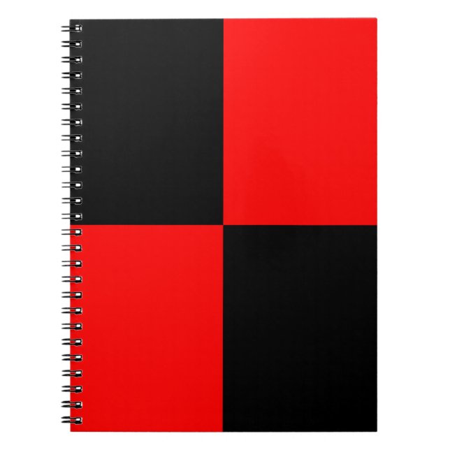 Carnet Carré motif de vérificateur noir rouge (Devant)