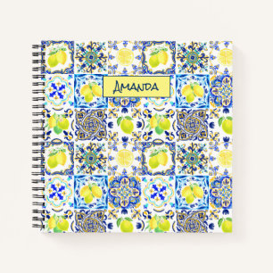 Carnet Carreau de jardin de citrons en majolique sicilien